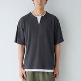 キーネックフェイクレイヤード半袖Tシャツ | coen【men】 | 詳細画像19