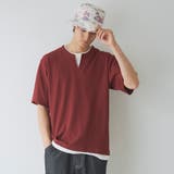 キーネックフェイクレイヤード半袖Tシャツ | coen【men】 | 詳細画像4