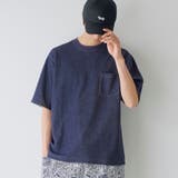 NAVY | 【吸水速乾/UVカット】配色ポンチ半袖ポケットTシャツ | coen【men】