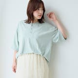 LIME | スラブ天竺ヘンリーネック半袖Tシャツ | coen【men】