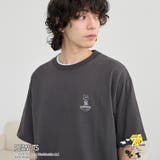DK.GRAY | PEANUTS(ピーナッツ)×coen ワンポイント刺繍Tシャツ | coen【men】