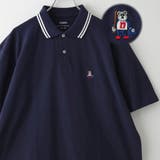 NAVY | ワンポイントベア刺繍カノコポロシャツ | coen【men】