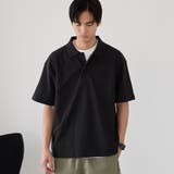 BLACK | 【CEC】ロゴ刺繍カノコポロシャツ | coen【men】