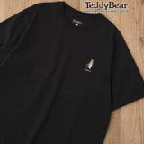 BLACK | Teddy Bear（テディベア）別注ワンポイント刺繍Tシャツ | coen【men】