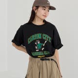 BLACK | カレッジアニマルプリントTシャツ | coen【men】
