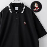 BLACK | スポーツベア刺繍ポロシャツ | coen【men】