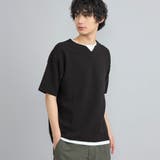 BLACK | リップルフェイクレイヤードヘンリーネックTシャツ | coen【men】