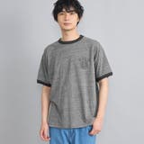 DK.GRAY | リンガーロゴプリントTシャツ | coen【men】