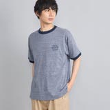 LT.BLUE | リンガーロゴプリントTシャツ | coen【men】
