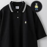 BLACK | ワンポイントベア刺繍ポロシャツ | coen【men】