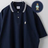 NAVY | ワンポイントベア刺繍ポロシャツ | coen【men】