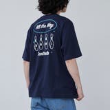 NAVY | 刺繍ハッポウプリントTシャツ | coen【men】