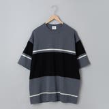 BLACK | ジャガードメッシュ切替えTシャツ | coen【men】