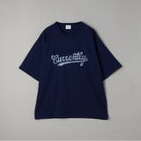 NAVY | パウダーケミカルウォッシュロゴTシャツ | coen【men】