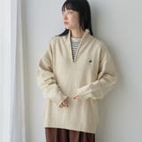 CREAM | 【WEB限定】POLO BCS ハーフジップスタンドカラーニット | coen【men】