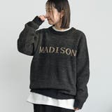 BLACK | ショートフェザーニットロゴプルオーバー | coen【men】