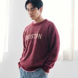 WINE | ショートフェザーニットロゴプルオーバー | coen【men】