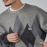 PENNEYS（ぺニーズ）別注ビッグシルエットジャガード柄シャギーニット チェッ… | coen【men】 | 詳細画像2 