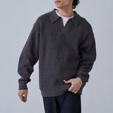 DK.GRAY | ルーズシルエットアゼ編みスキッパーニット（WEB限定カラー） | coen【men】