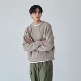 【アンチピリングニット】アゼ編みカラーニットプルオーバー | coen【men】 | 詳細画像2 