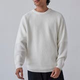 OFF WHITE | 【アンチピリングニット】アゼ編みカラーニットプルオーバー | coen【men】