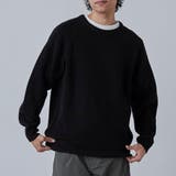 BLACK | 【アンチピリングニット】アゼ編みカラーニットプルオーバー | coen【men】