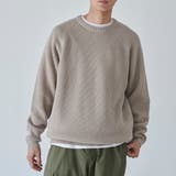 BEIGE | 【アンチピリングニット】アゼ編みカラーニットプルオーバー | coen【men】