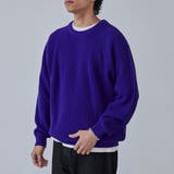 PURPLE | 【アンチピリングニット】アゼ編みカラーニットプルオーバー | coen【men】