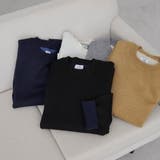 BLACK | 【洗える】ダブルフェイスクルーネックニット | coen【men】