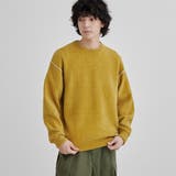 YELLOW | 【洗える】ダブルフェイスクルーネックモールニット | coen【men】