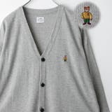 MD.GRAY | ワンポイントベア刺繍ニットカーディガン | coen【men】