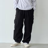BLACK | ワイドシルエット コットンカーゴパンツ | coen【men】