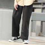 BLACK | ポリエステルワイドテーパードパンツ | coen【men】