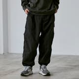 BLACK | ナイロンワッシャー6ポケットワイドカーゴパンツ | coen【men】