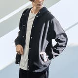 BLACK | クリーンプラススウェットスナップボタンパーカー【防汚（食品汚れ）、UVカット】 | coen【men】