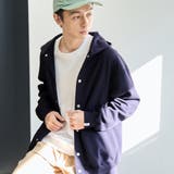 NAVY | クリーンプラススウェットスナップボタンパーカー【防汚（食品汚れ）、UVカット】 | coen【men】