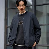 BLACK | ウィンドブロックノーカラーカーデ【撥水、防風、抗菌防臭（中綿）】 | coen【men】