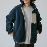 NAVY | <Parknik>ボアフリーススタンドブルゾン | coen【men】