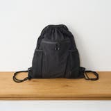 BLACK | 【撥水】メッシュポケット付きナップサック | coen【men】