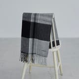 MD.GRAY | ワンポイント刺繍ウールチェックマフラー | coen【men】