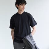 BLACK | 【RONEL】PLATING VネックTシャツ | coen【men】