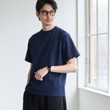 NAVY | 【RONEL】PLATINGベーシッククルーネックTシャツ | coen【men】