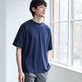 NAVY | 【RONEL】PLATINGワイドクルーネックTシャツ | coen【men】