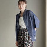 コットンレーヨンデニム半袖シャツ | coen【women】 | 詳細画像14 