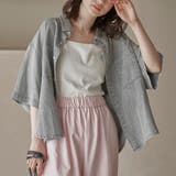 LT.GRAY | コットンレーヨンデニム半袖シャツ | coen【women】