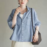 COBALT | コットンレーヨンデニム半袖シャツ | coen【women】