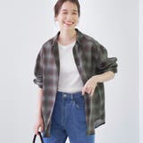 オンブレチェック シアーレギュラーシャツ | coen【women】 | 詳細画像1