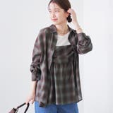 オンブレチェック シアーレギュラーシャツ | coen【women】 | 詳細画像9