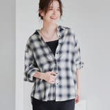 OFF WHITE | オンブレチェック シアーレギュラーシャツ | coen【women】