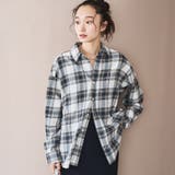 オンブレチェックライトネルレギュラーシャツ | coen【women】 | 詳細画像2